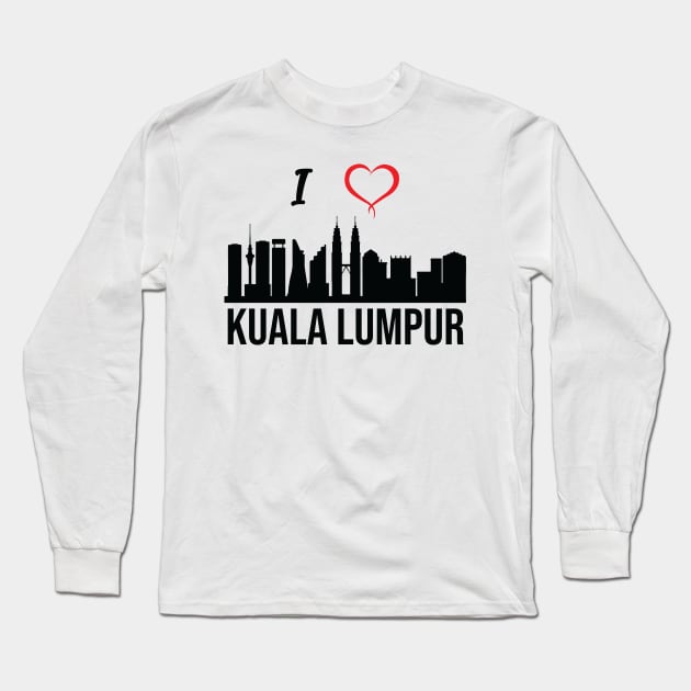 I love Kuala Lumpur Skyline Malaysian Culture Long Sleeve T-Shirt by alltheprints